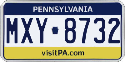PA license plate MXY8732