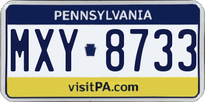 PA license plate MXY8733