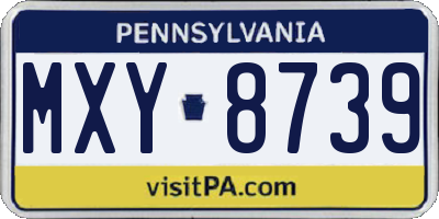 PA license plate MXY8739
