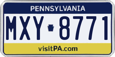 PA license plate MXY8771