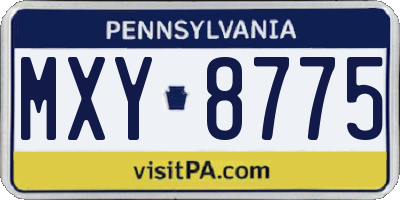 PA license plate MXY8775