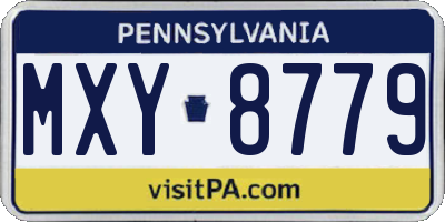 PA license plate MXY8779