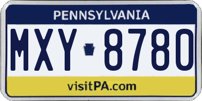 PA license plate MXY8780