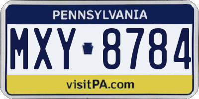 PA license plate MXY8784
