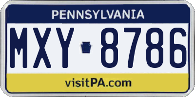 PA license plate MXY8786