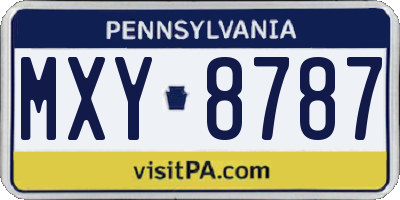 PA license plate MXY8787