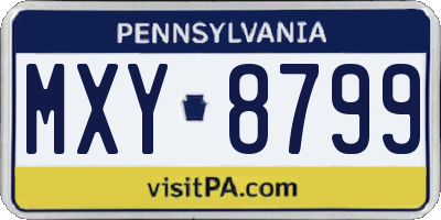 PA license plate MXY8799