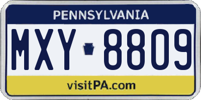 PA license plate MXY8809