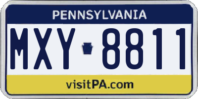 PA license plate MXY8811