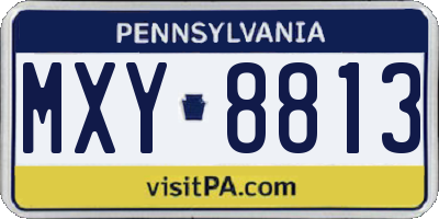 PA license plate MXY8813