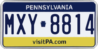 PA license plate MXY8814