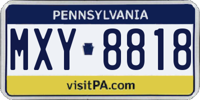 PA license plate MXY8818