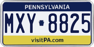 PA license plate MXY8825