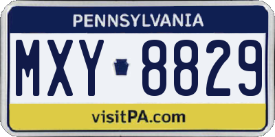PA license plate MXY8829