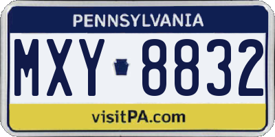 PA license plate MXY8832