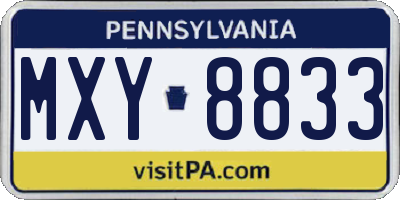 PA license plate MXY8833