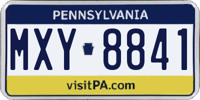 PA license plate MXY8841