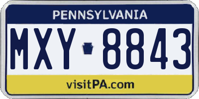 PA license plate MXY8843