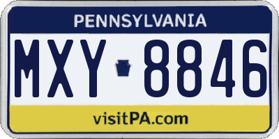 PA license plate MXY8846