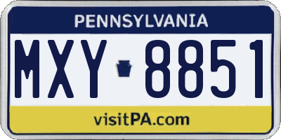 PA license plate MXY8851