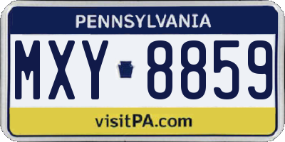 PA license plate MXY8859