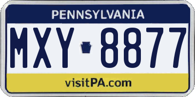PA license plate MXY8877