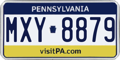 PA license plate MXY8879