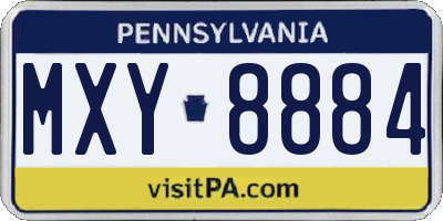 PA license plate MXY8884
