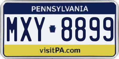 PA license plate MXY8899