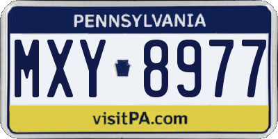 PA license plate MXY8977