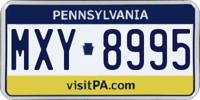 PA license plate MXY8995