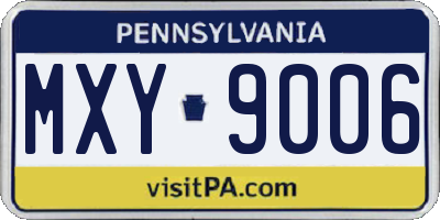 PA license plate MXY9006