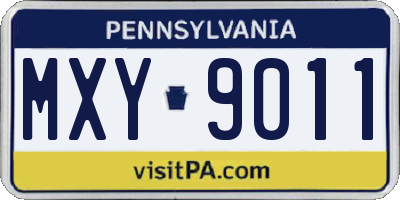 PA license plate MXY9011