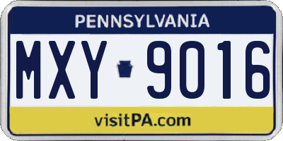 PA license plate MXY9016