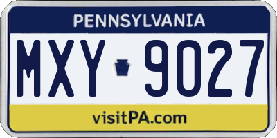PA license plate MXY9027