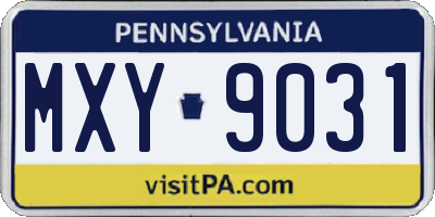 PA license plate MXY9031
