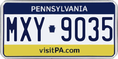 PA license plate MXY9035