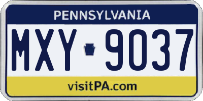 PA license plate MXY9037