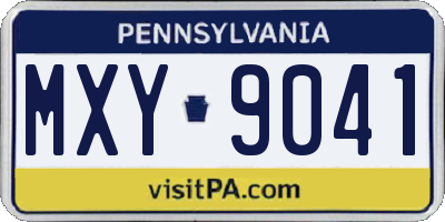 PA license plate MXY9041