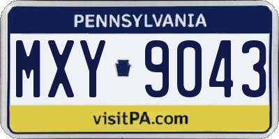 PA license plate MXY9043