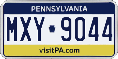 PA license plate MXY9044