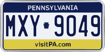 PA license plate MXY9049