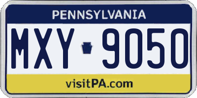 PA license plate MXY9050