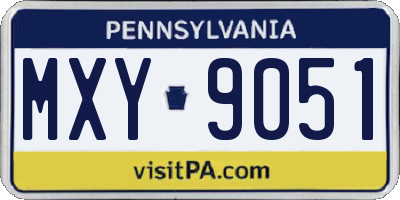 PA license plate MXY9051
