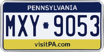 PA license plate MXY9053