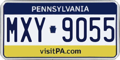 PA license plate MXY9055