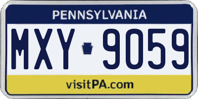 PA license plate MXY9059