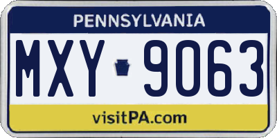 PA license plate MXY9063