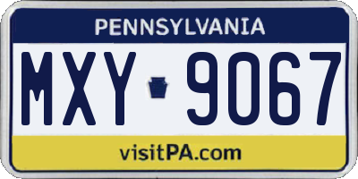 PA license plate MXY9067
