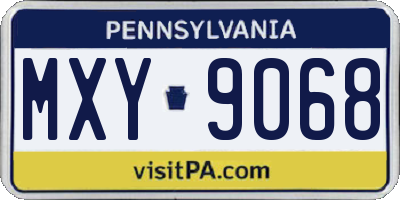 PA license plate MXY9068